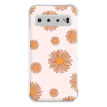 Peach Daisy Phone Case for Galaxy S10 Plus