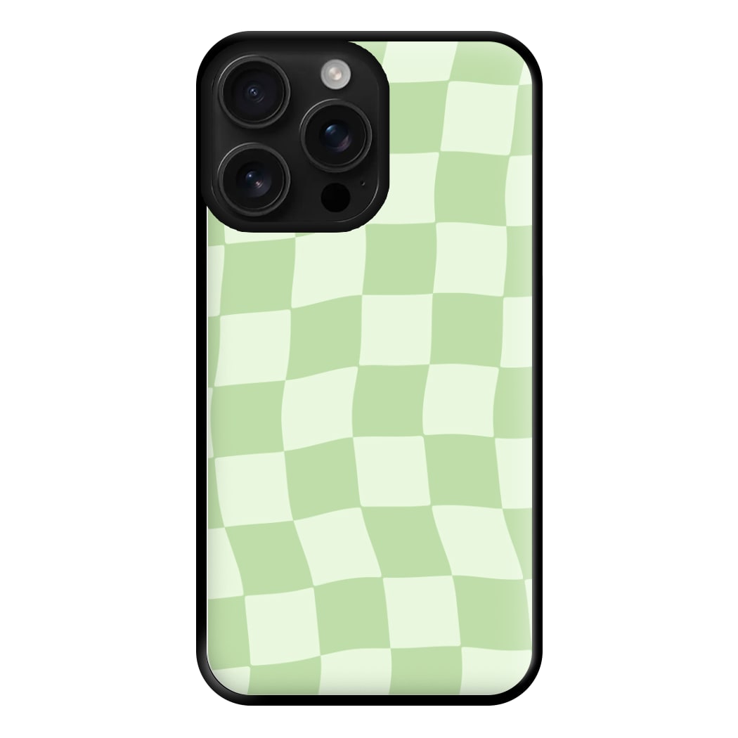 Green Checkers Phone Case for iPhone 16 Pro Max