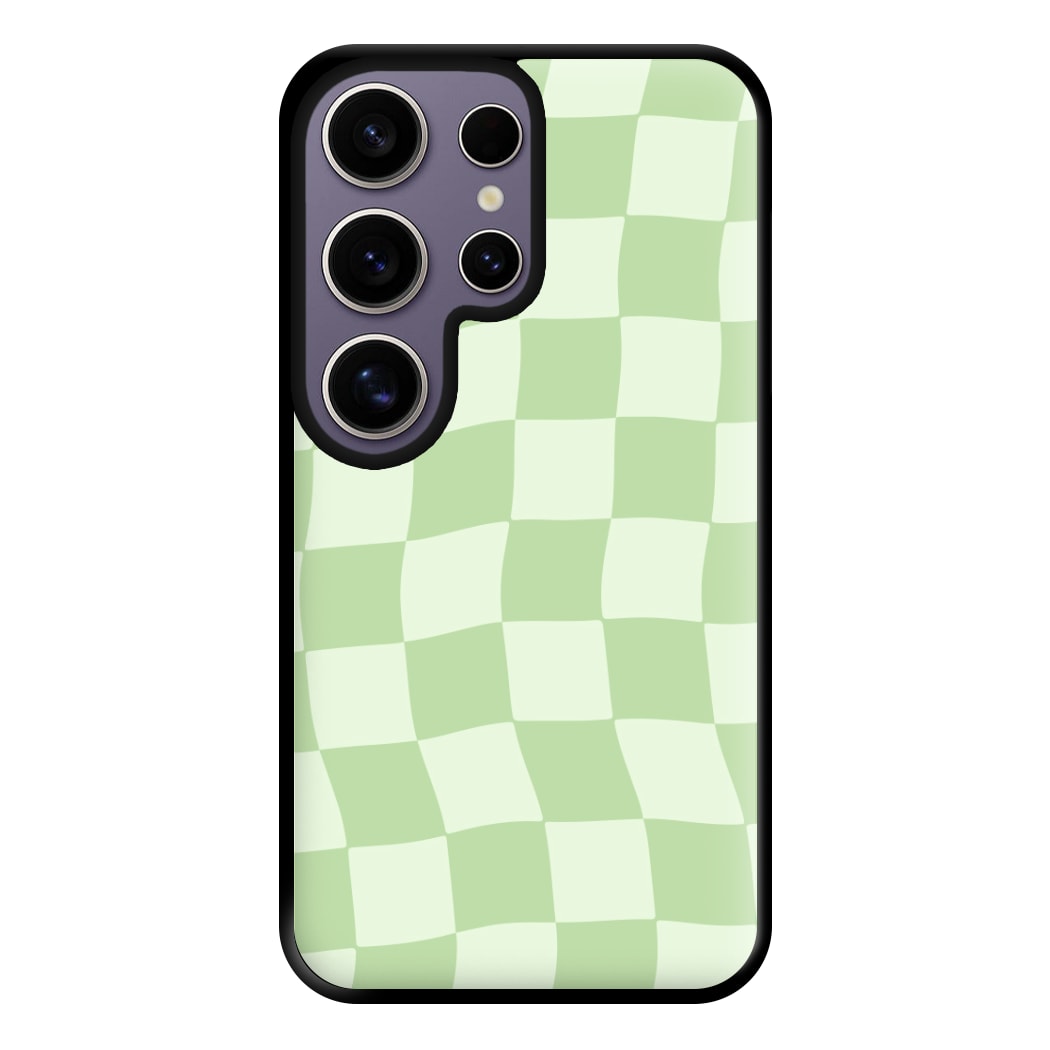 Green Checkers Phone Case for Galaxy S25 Ultra