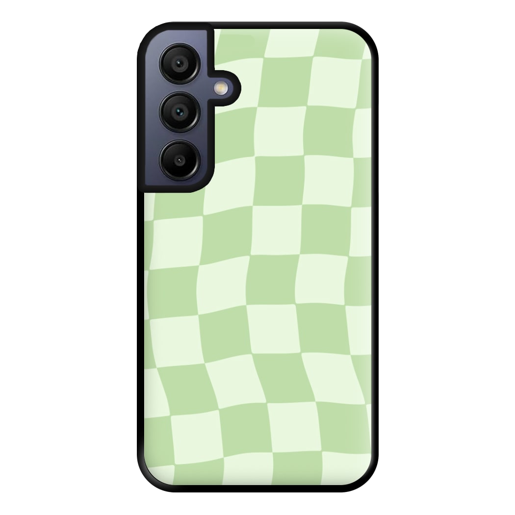 Green Checkers Phone Case for Galaxy A15