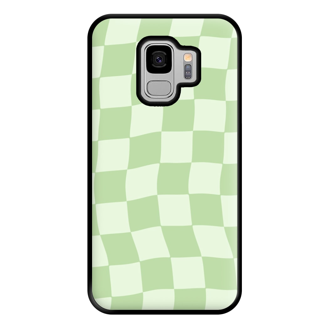 Green Checkers Phone Case for Galaxy S9 Plus