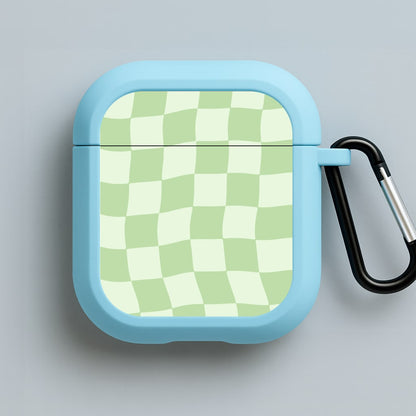 Green Checkers Blue AirPods Case