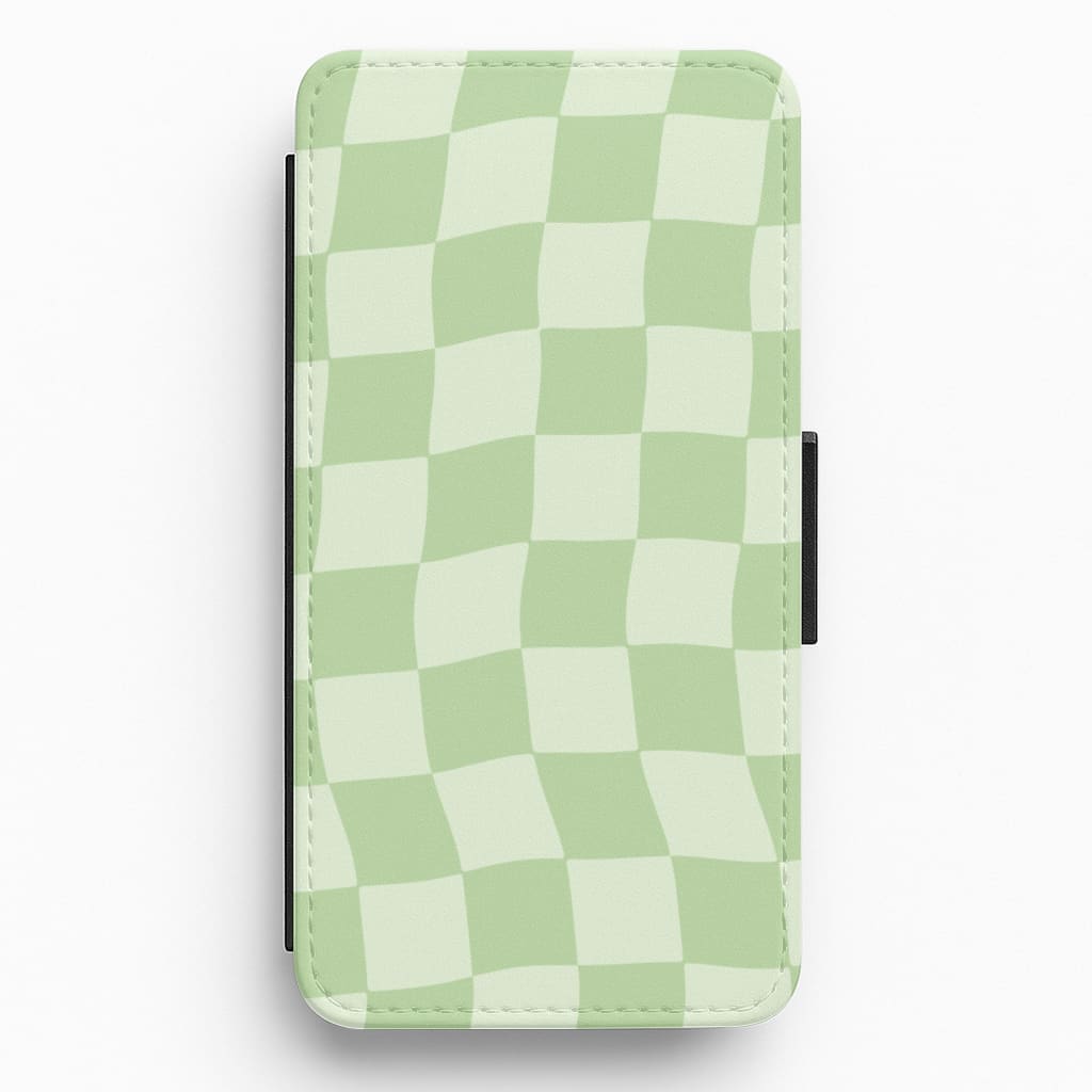 Green Checkers Flip / Wallet Phone Case
