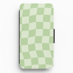 Green Checkers Flip / Wallet Phone Case