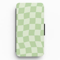 Green Checkers Flip / Wallet Phone Case