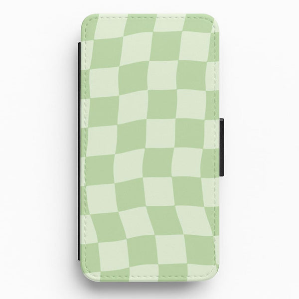 Green Checkers Flip / Wallet Phone Case