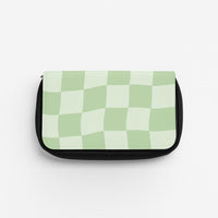 Green Checkers Pencil Case