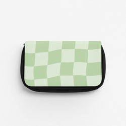 Green Checkers Pencil Case