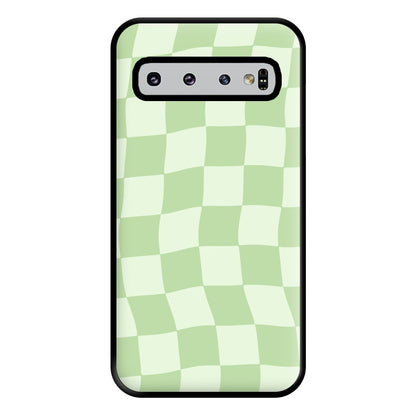 Green Checkers Phone Case for Galaxy S10 Plus