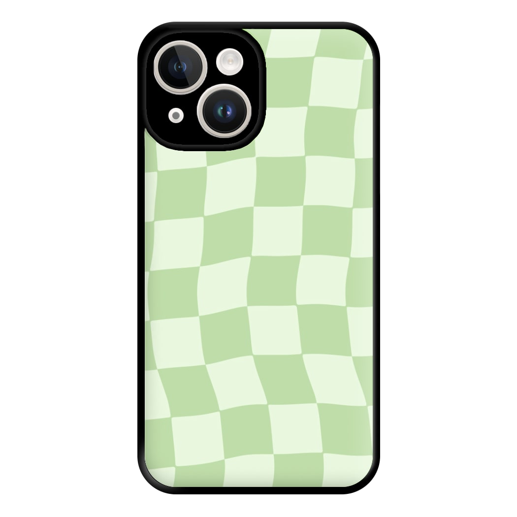 Green Checkers Phone Case for iPhone 14