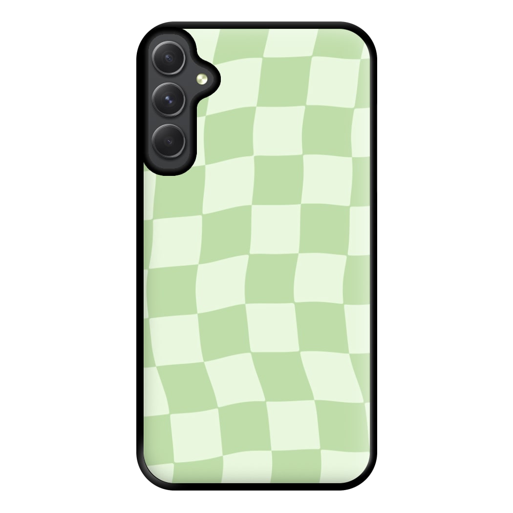 Green Checkers Phone Case for Galaxy A34