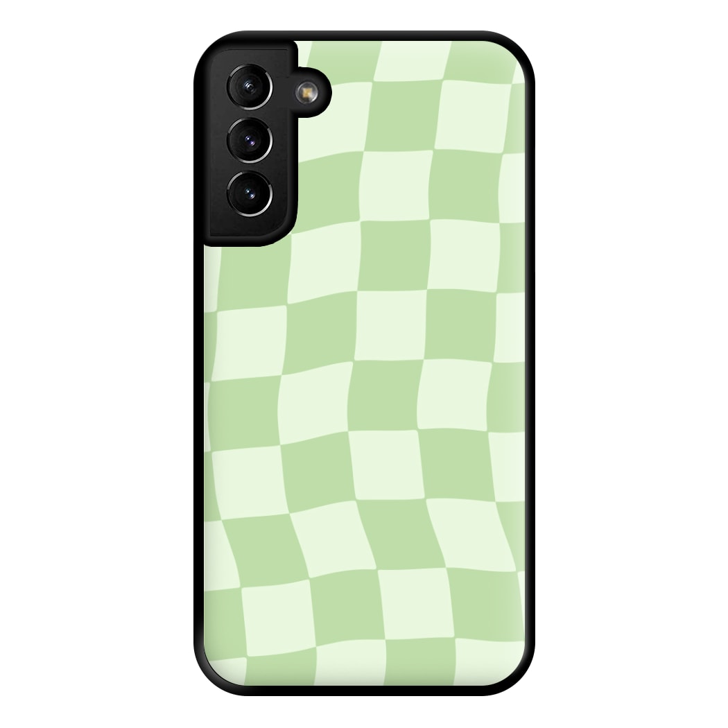 Green Checkers Phone Case for Galaxy S21 Plus