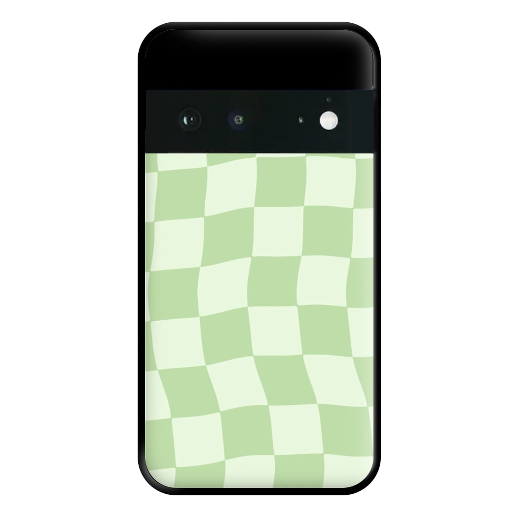 Green Checkers Phone Case for Google Pixel 6a