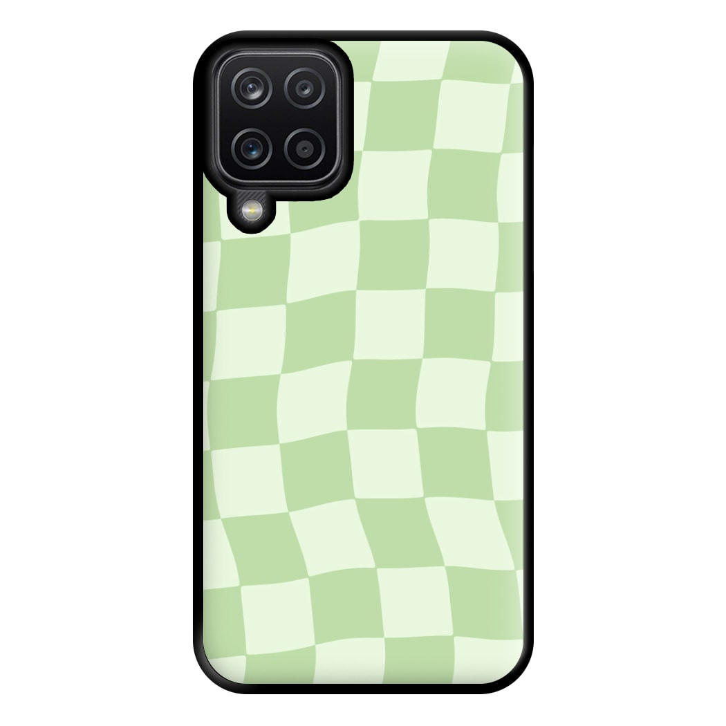 Green Checkers Phone Case for Galaxy A12