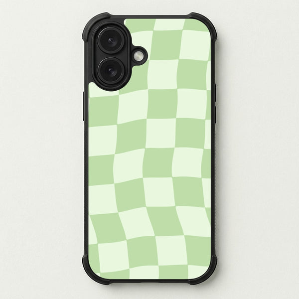 Green Checkers Phone Case — Bumper case