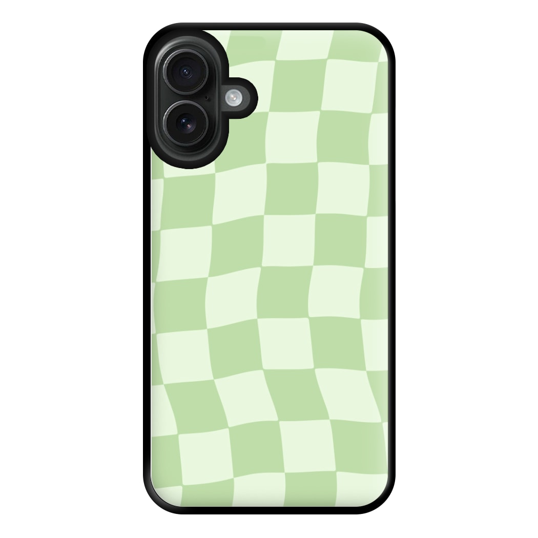 Green Checkers Phone Case for iPhone 16 Plus