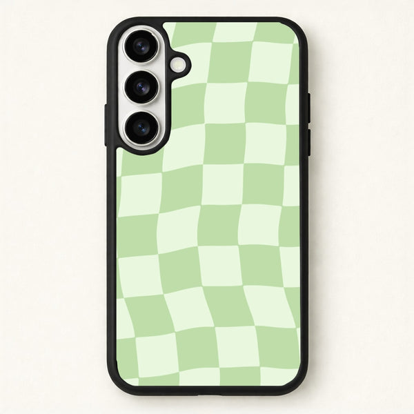 Green Checkers Phone Case for Galaxy S26 Plus