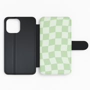 Green Checkers Flip / Wallet Phone Case 2