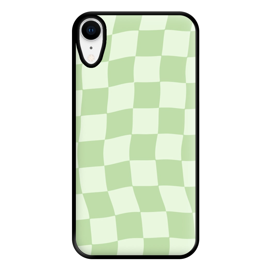 Green Checkers Phone Case for iPhone XR