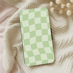 Green Checkers Wallet Phone Case