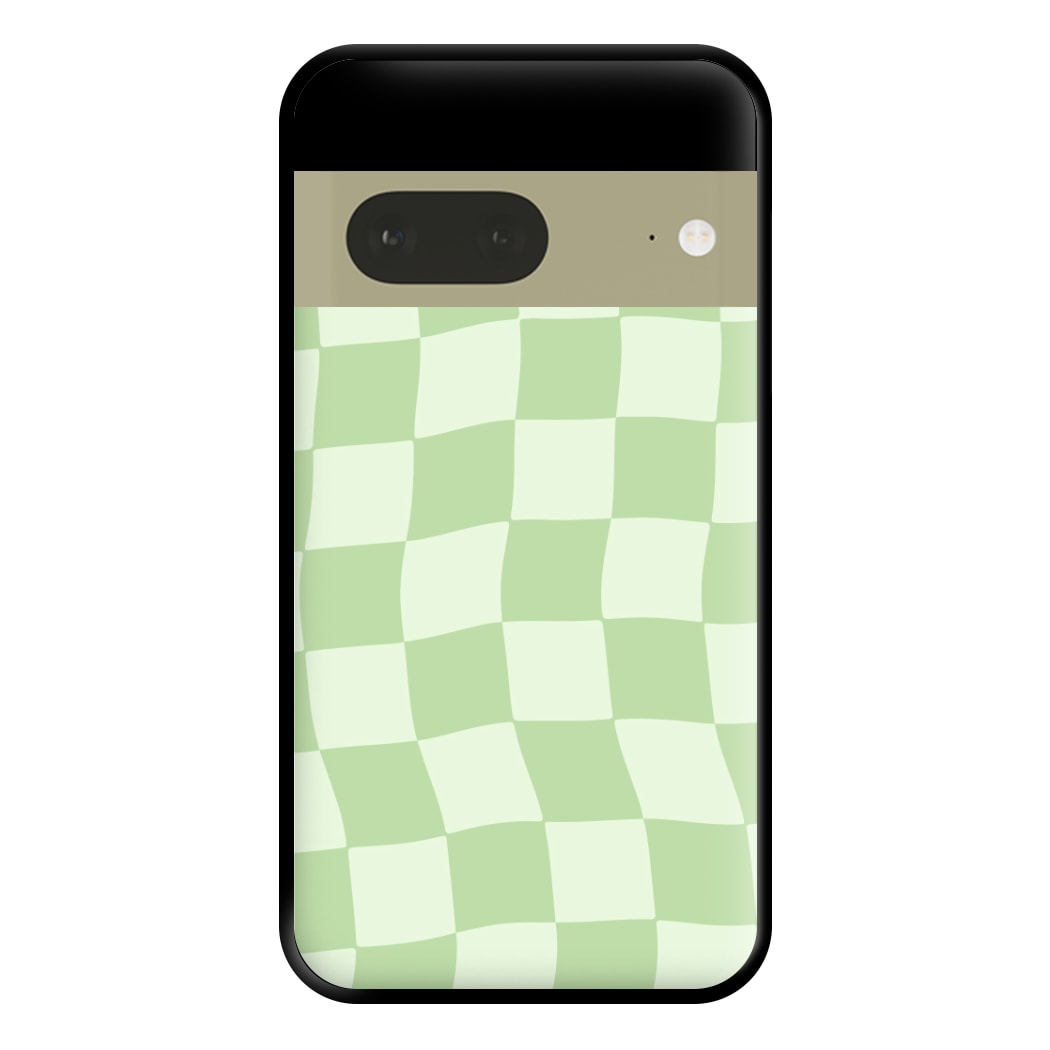 Green Checkers Phone Case for Google Pixel 7a