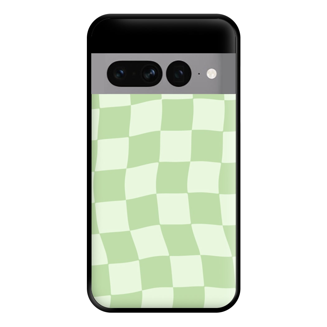 Green Checkers Phone Case for Google Pixel 7 Pro