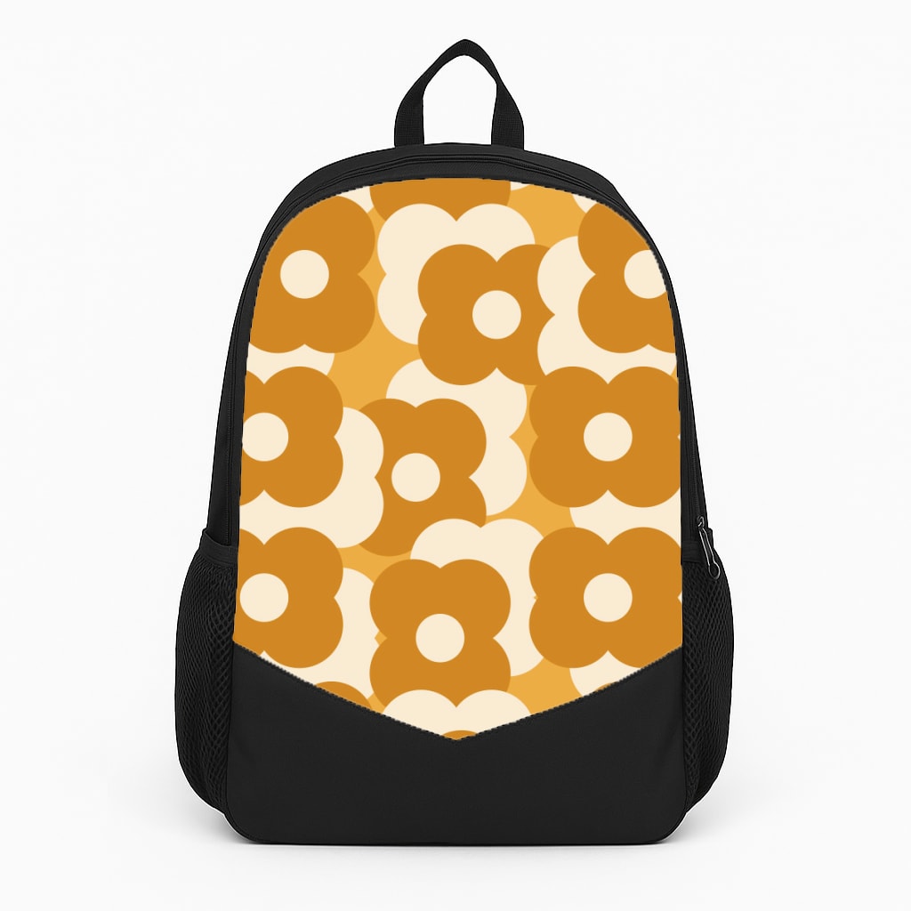 Retro Flower Pattern Large Backpack