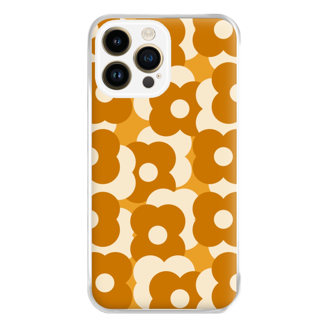 Retro Flower Pattern Phone Case for iPhone 14 Pro Max