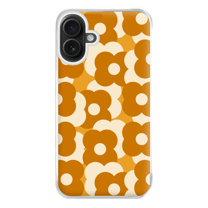 Retro Flower Pattern Phone Case for iPhone 16 Plus