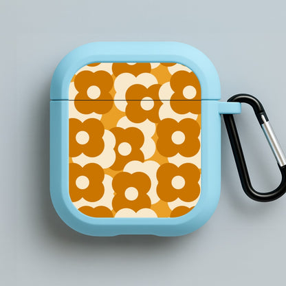 Retro Flower Pattern Blue AirPods Case