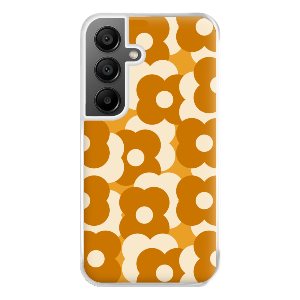 Retro Flower Pattern Phone Case for Galaxy A55