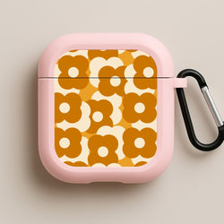 Retro Flower Pattern Pink AirPods Case