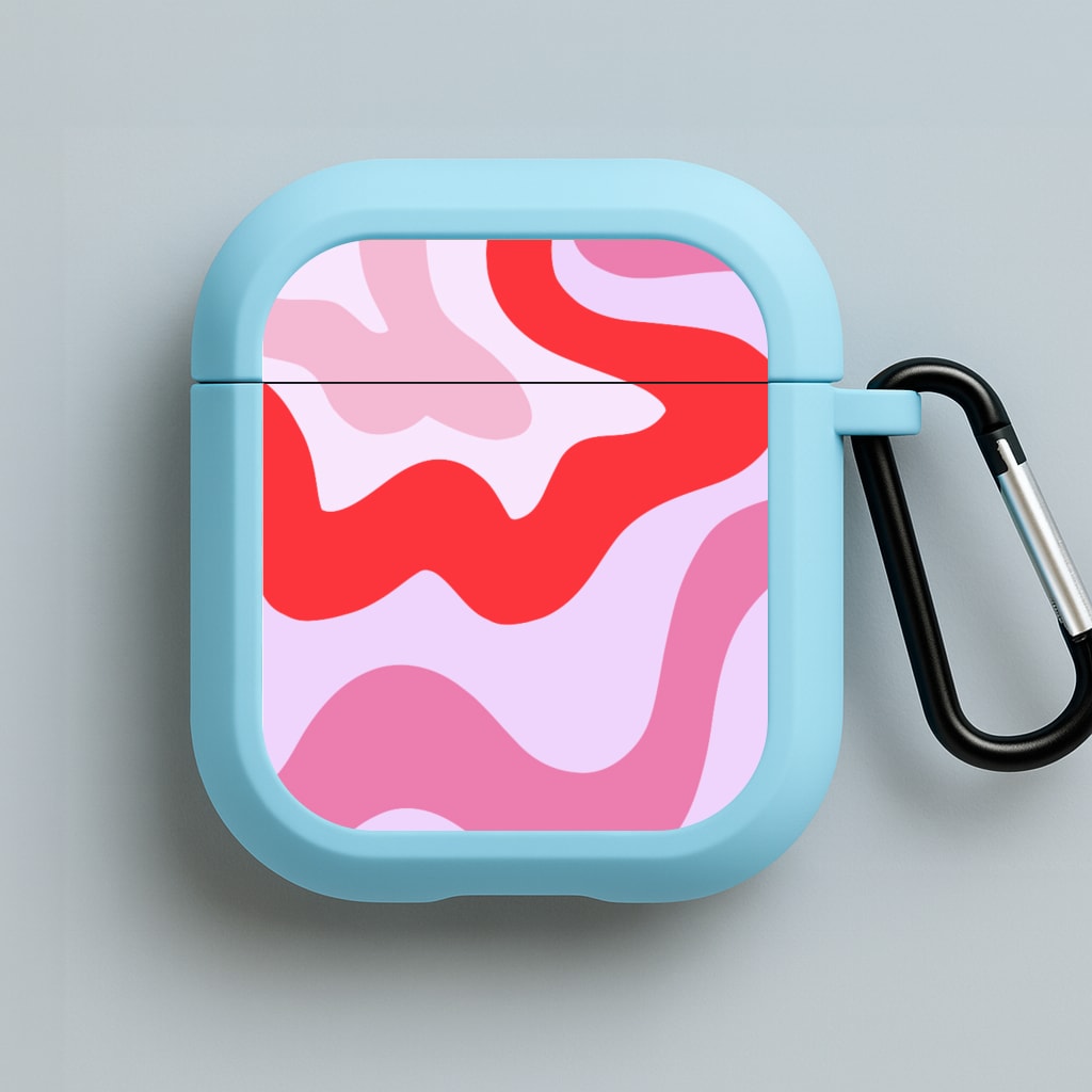 Purple & Pink Abstract  Blue AirPods Case