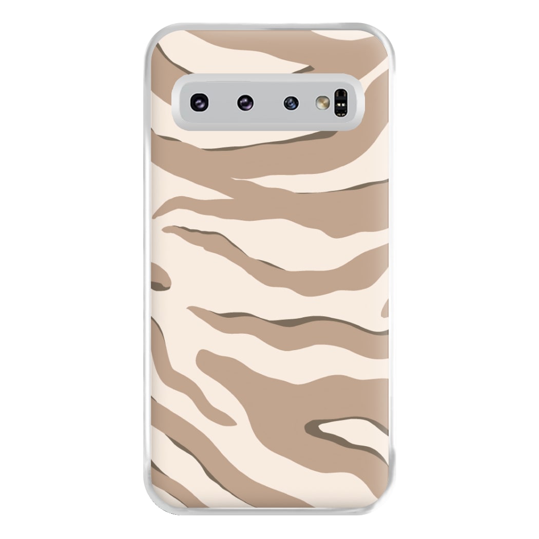 Neutral Tiger Print  Phone Case for Galaxy S10 Plus