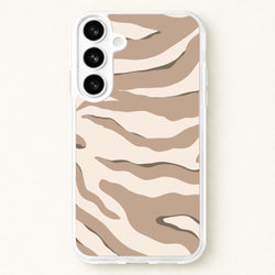 Neutral Tiger Print Phone Case for Galaxy S26