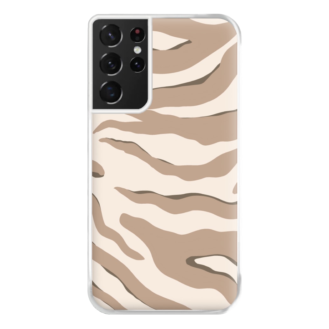 Neutral Tiger Print  Phone Case for Galaxy S21 Ultra