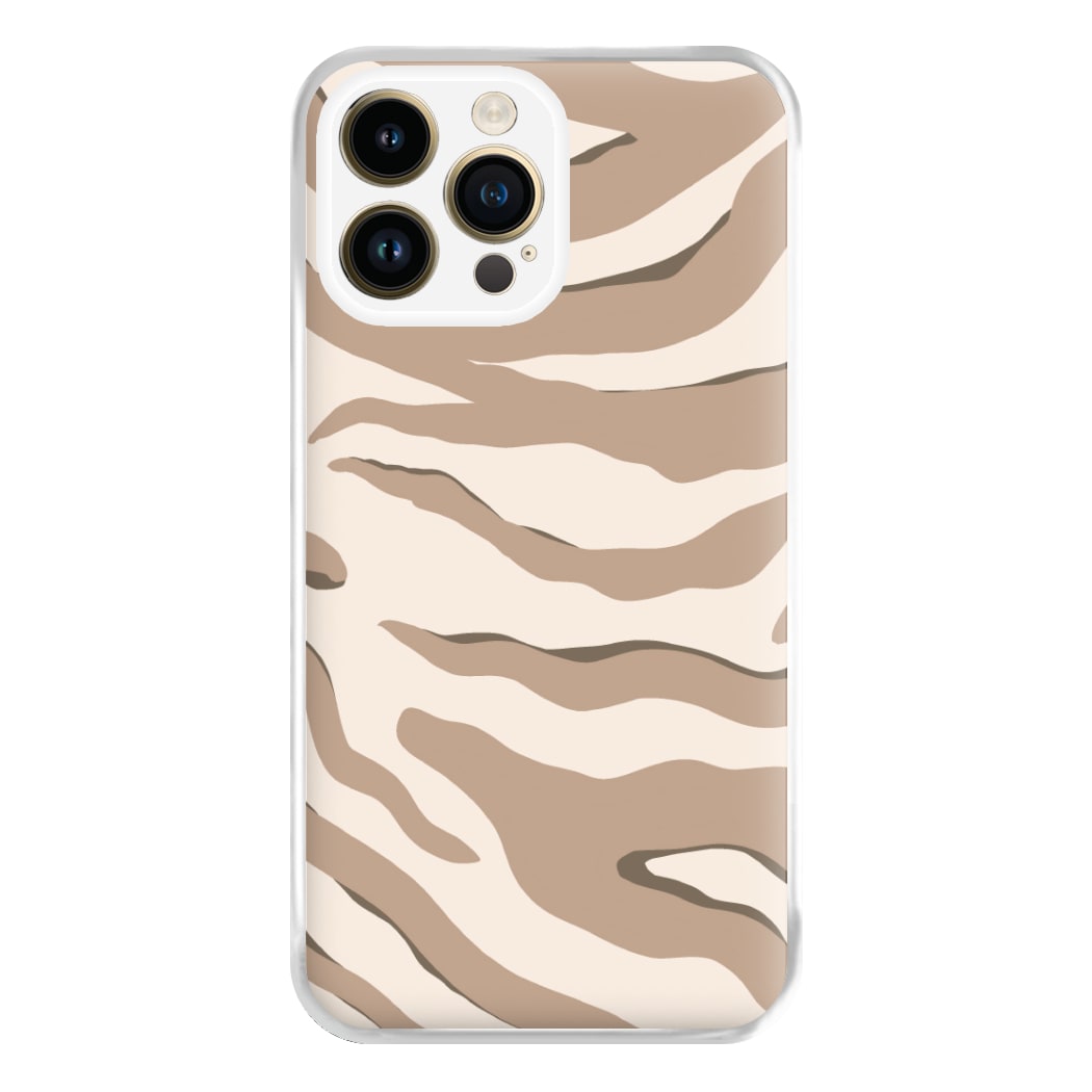 Neutral Tiger Print  Phone Case for iPhone 14 Pro Max