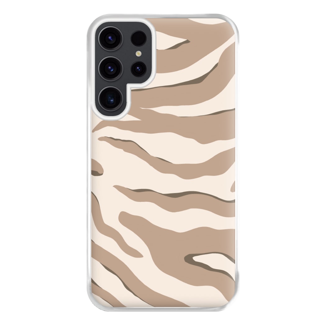 Neutral Tiger Print  Phone Case for Galaxy S23 Ultra