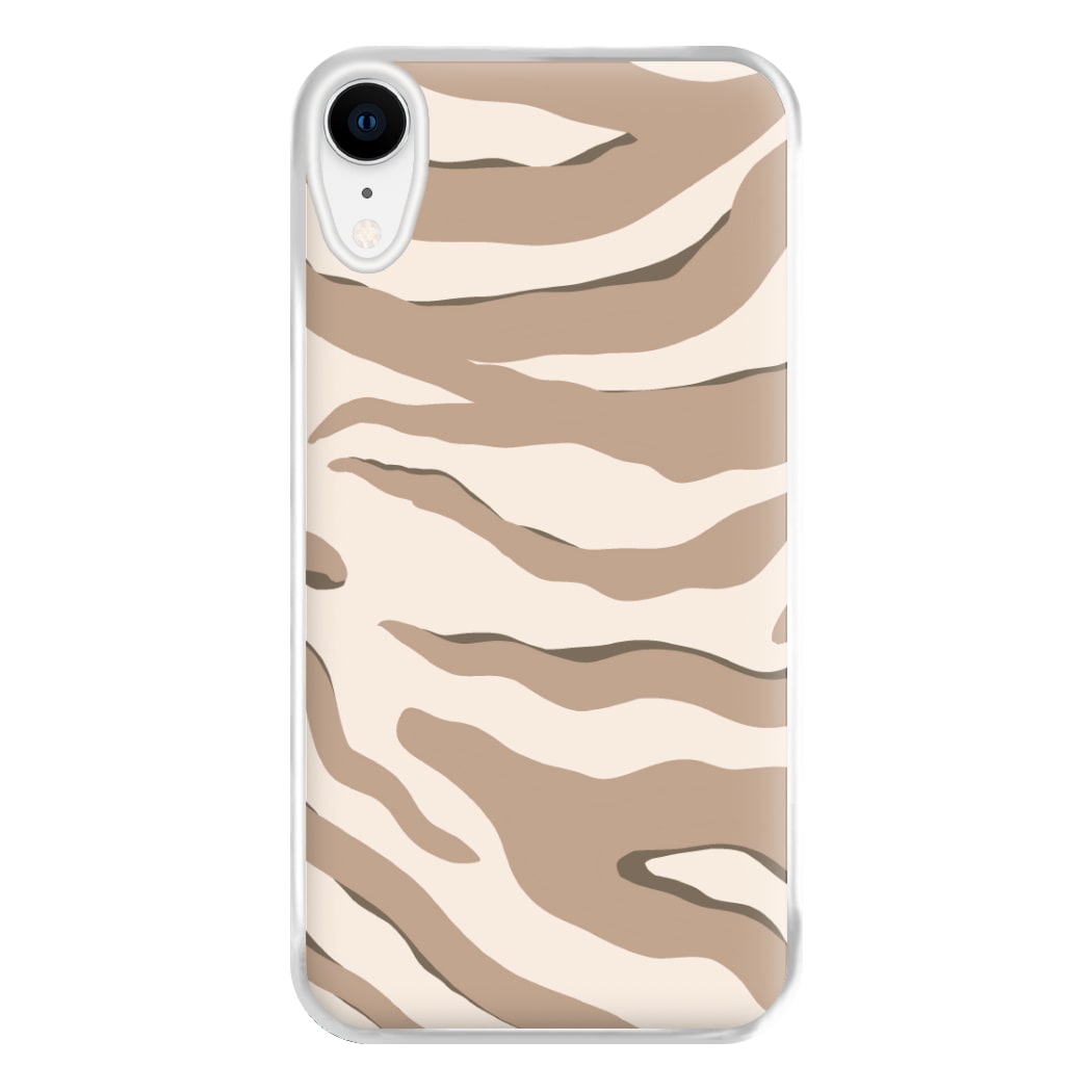 Neutral Tiger Print  Phone Case for iPhone XR