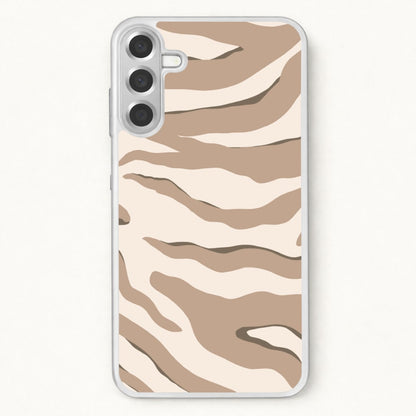 Neutral Tiger Print Phone Case for Galaxy A57