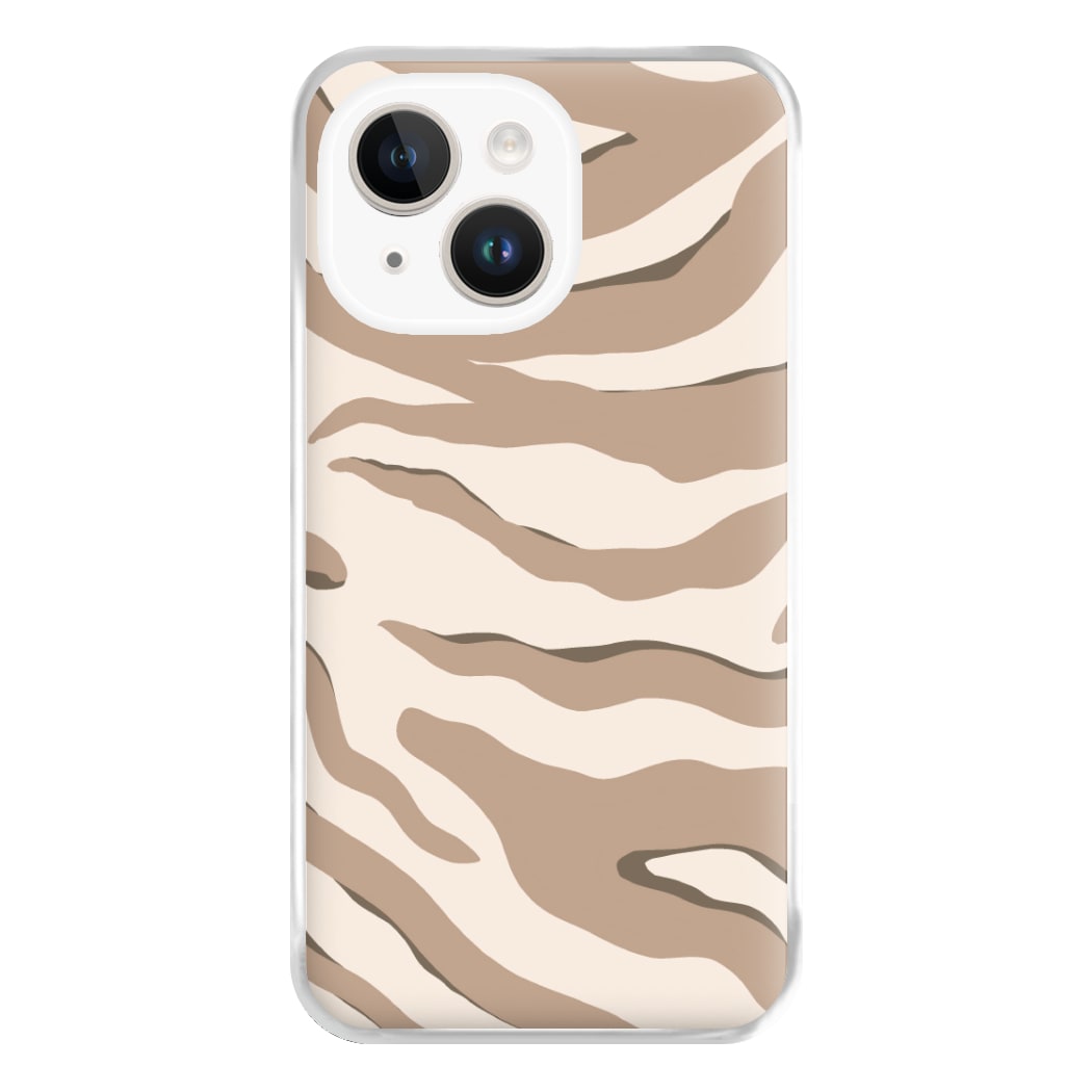 Neutral Tiger Print  Phone Case for iPhone 14 Plus