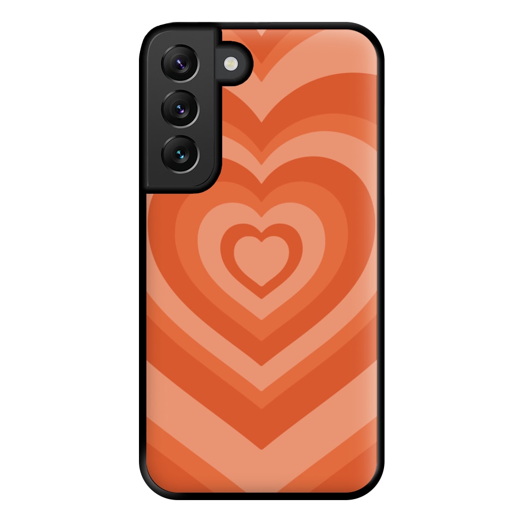 Orange - Colourful Hearts Phone Case for Galaxy S22 Plus