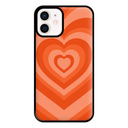 Orange - Colourful Hearts Phone Case for iPhone 12 Mini