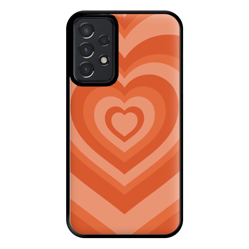 Orange - Colourful Hearts Phone Case for Galaxy A52 / A52s