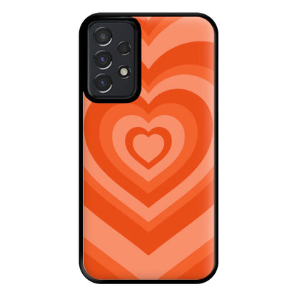 Orange - Colourful Hearts Phone Case for Galaxy A52 / A52s