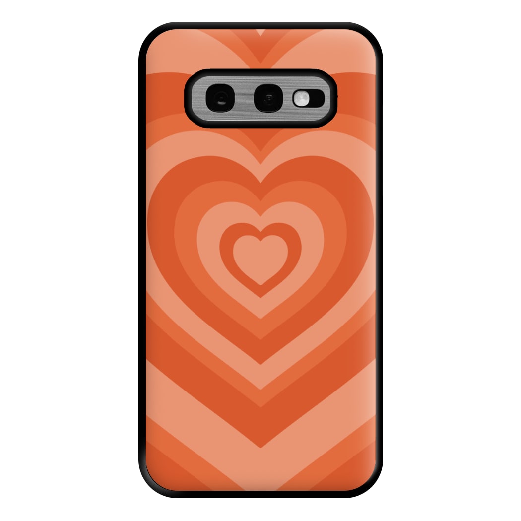 Orange - Colourful Hearts Phone Case for Galaxy S10e