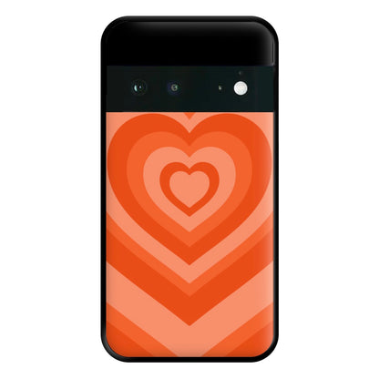 Orange - Colourful Hearts Phone Case for Google Pixel 6a