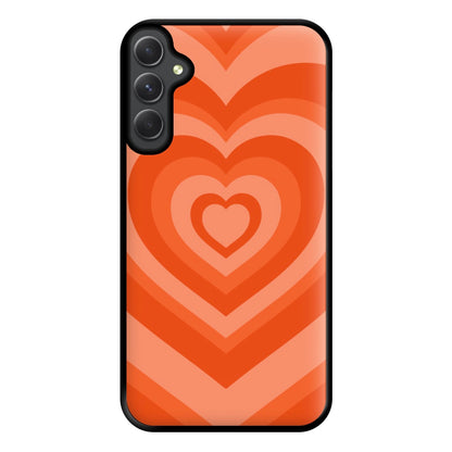 Orange - Colourful Hearts Phone Case for Galaxy A54