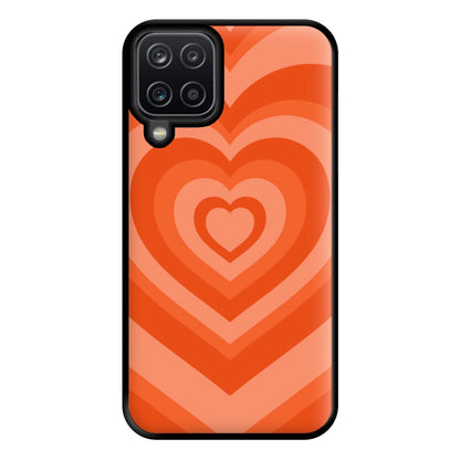 Orange - Colourful Hearts Phone Case for Galaxy A12