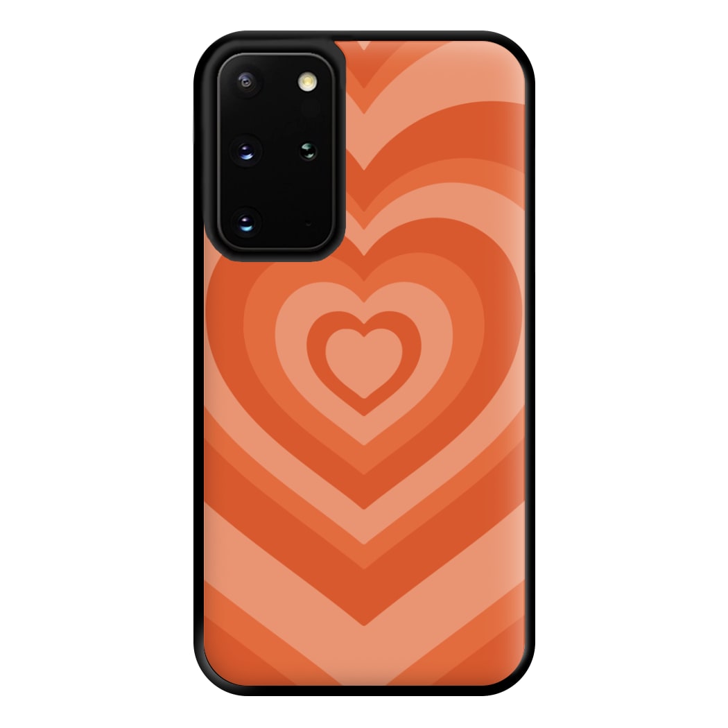 Orange - Colourful Hearts Phone Case for Galaxy S20 Plus